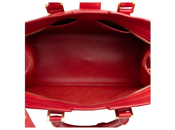 Autre Marque Borsa Satchel Downtown in pelle monogram piccola rossa Saint Laurent - vista 4