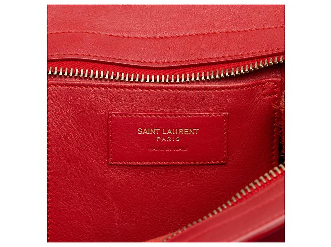 Autre Marque Borsa Satchel Downtown in pelle monogram piccola rossa Saint Laurent - vista 5