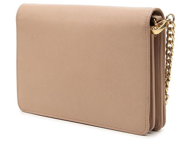 Borsa a tracolla con catena e logo Prada - vista 2