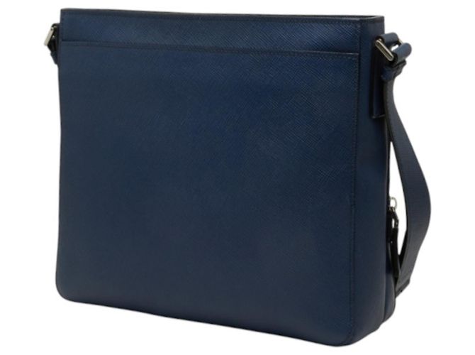 Bolso de hombro Prada de piel Saffiano Navy - vista 2