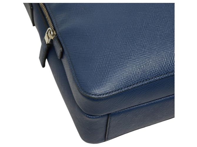 Bolso de hombro Prada de piel Saffiano Navy - vista 5