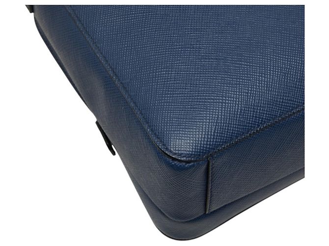 Bolso de hombro Prada de piel Saffiano Navy - vista 7