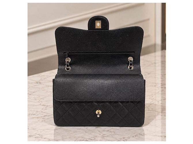 Timeless Chanel Classic Jumbo Double Flap Couro Caviar Preto - vista 10
