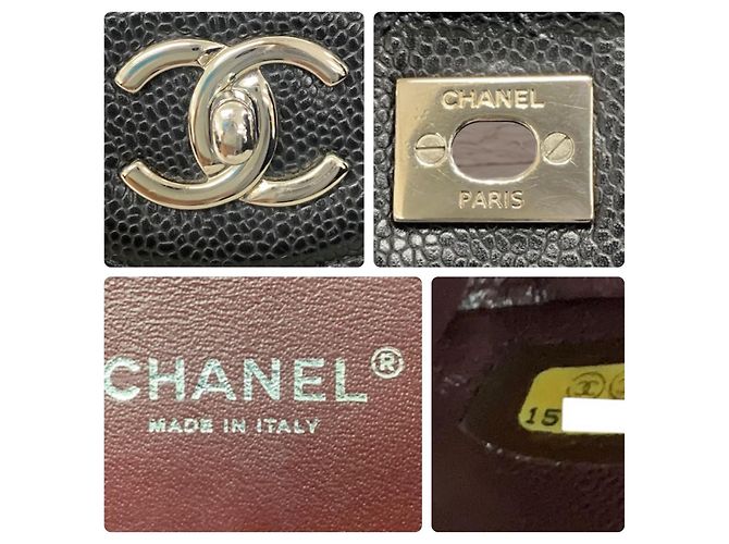 Timeless Chanel Classic Jumbo Double Flap Couro Caviar Preto - vista 13