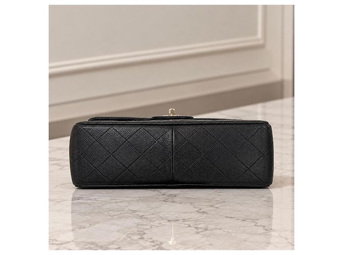 Timeless Chanel Classic Jumbo Double Flap Couro Caviar Preto - vista 7