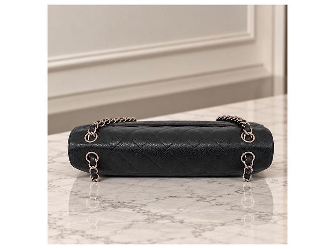 Timeless Chanel Classic Jumbo Double Flap Couro Caviar Preto - vista 8