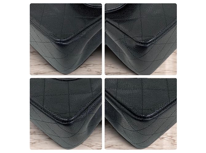 Timeless Chanel Classic Jumbo Double Flap Couro Caviar Preto - vista 9