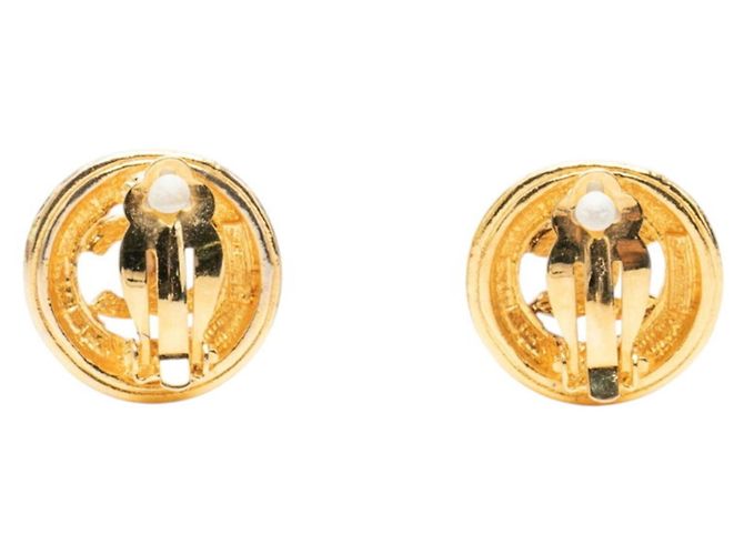 Orecchini tondi vintage Chanel Coco Mark - vista 2