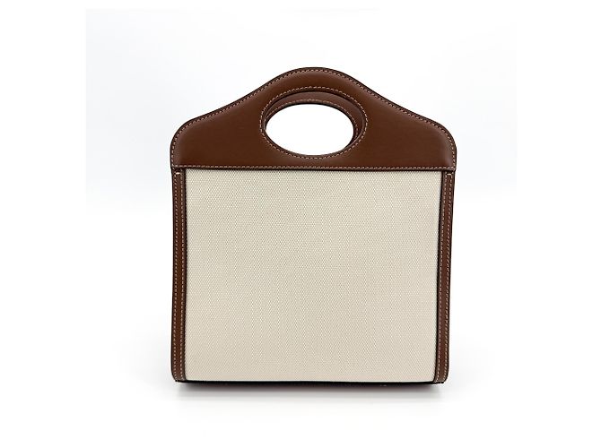 Burberry Logo Pocket Leather with Check Canvas Mini - vista 2