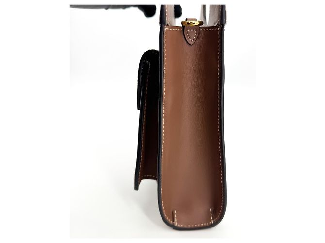 Burberry Logo Pocket Leather with Check Canvas Mini - vista 4