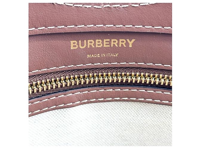 Burberry Logo Pocket Leather with Check Canvas Mini - vista 6