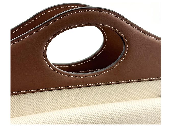 Burberry Logo Pocket Leather with Check Canvas Mini - vista 7