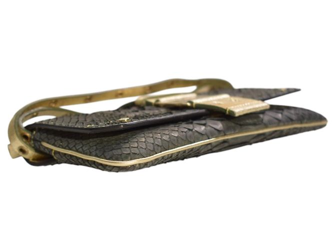 Christian Dior Pochette Cannage in Pitone Metallizzato - vista 10
