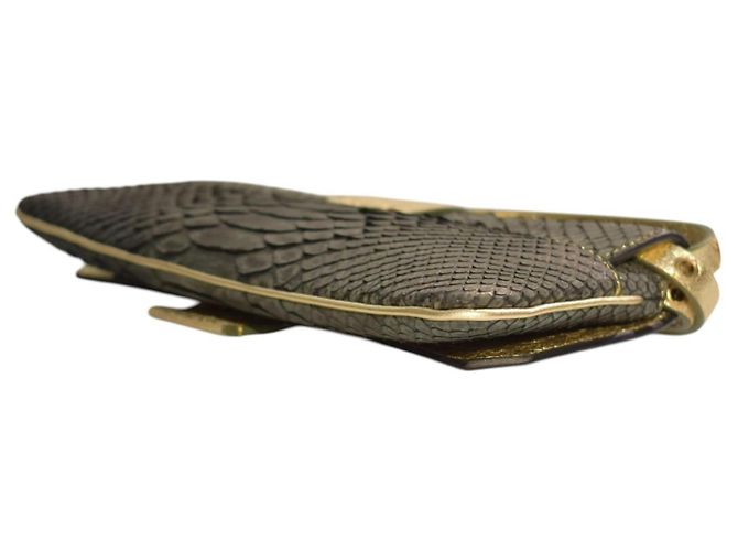 Christian Dior Pochette Cannage in Pitone Metallizzato - vista 11