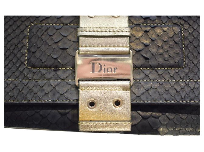 Christian Dior Pochette Cannage in Pitone Metallizzato - vista 13