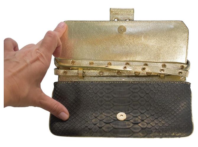 Christian Dior Pochette Cannage in Pitone Metallizzato - vista 14