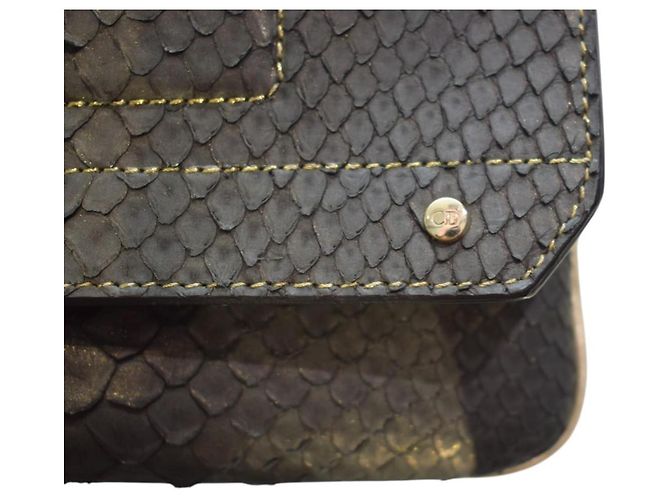 Christian Dior Pochette Cannage in Pitone Metallizzato - vista 15