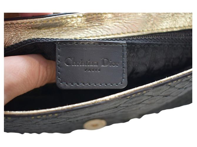 Christian Dior Pochette Cannage in Pitone Metallizzato - vista 16