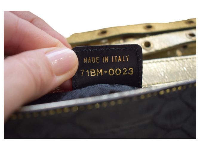 Christian Dior Pochette Cannage in Pitone Metallizzato - vista 17