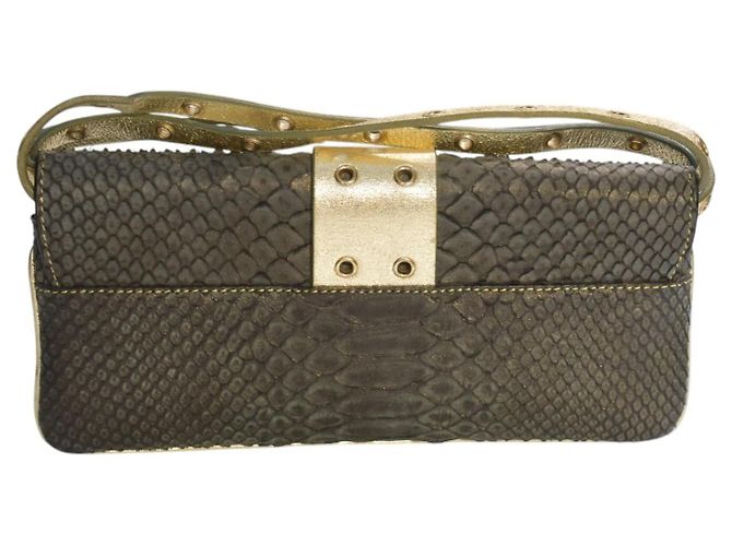 Christian Dior Pochette Cannage in Pitone Metallizzato - vista 4