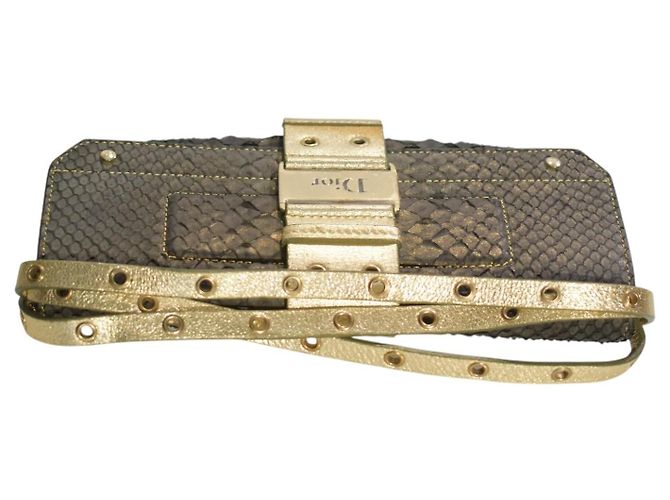 Christian Dior Pochette Cannage in Pitone Metallizzato - vista 7