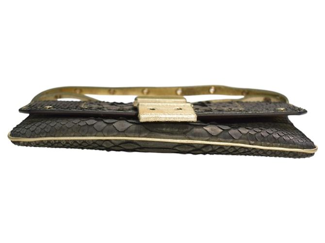 Christian Dior Pochette Cannage in Pitone Metallizzato - vista 8
