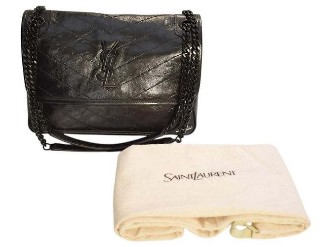 Autre Marque Saint Laurent Niki Medium Bolsa de Ombro Preta - vista 3