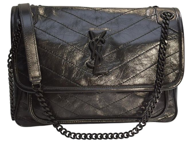 Autre Marque Saint Laurent Niki Medium Bolsa de Ombro Preta - vista 5