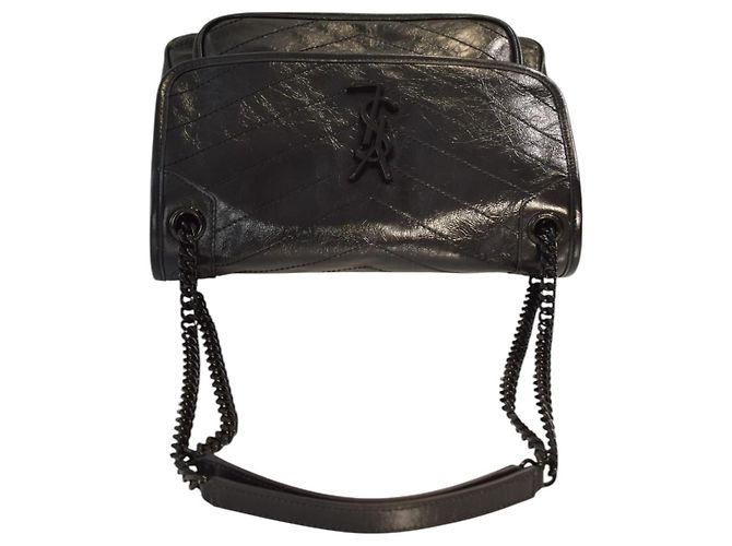 Autre Marque Saint Laurent Niki Medium Bolsa de Ombro Preta - vista 9