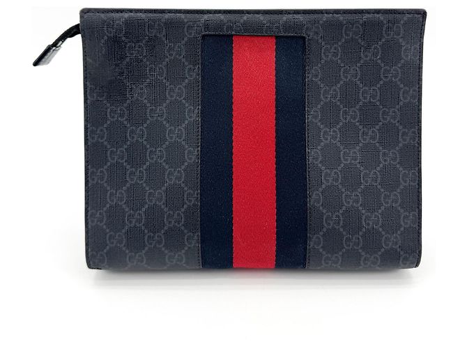 Gucci Web Zip-Etui aus GG beschichtetem Canvas - Ansicht 2