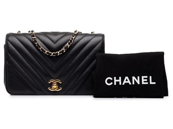 Bolso de hombro con cadena Chanel Coco Mark Chevron V-Stitch - vista 7