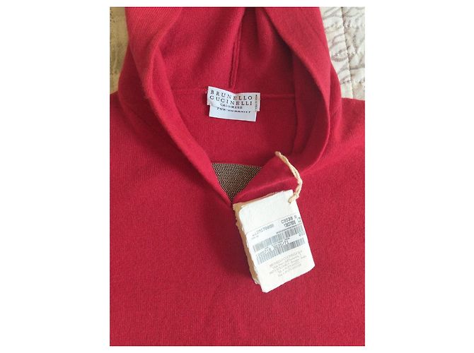 Brunello Cucinelli Roter Kaschmir-Kapuzenpullover - Ansicht 2