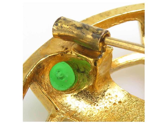Spilla Chanel Oro Rosso Verde Vetro Metallo - vista 8