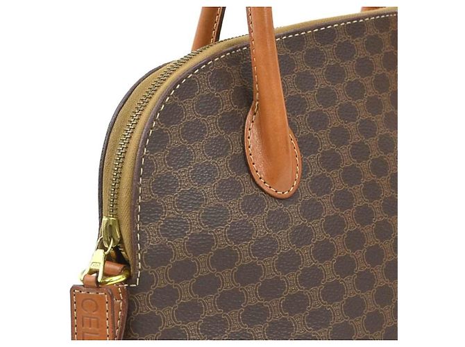 Céline Bolsa Celine Macadam em lona revestida e couro - vista 5