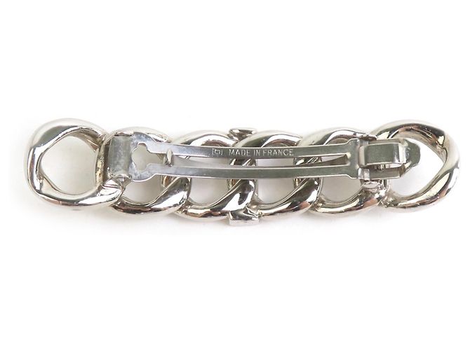 Pasador Chanel de metal plateado - vista 6