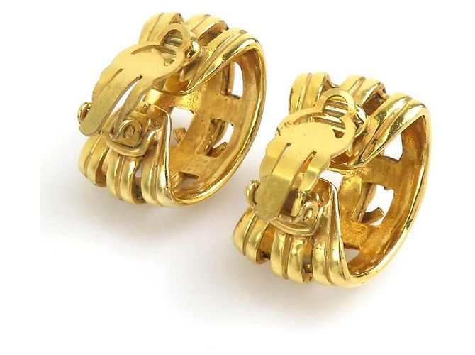Chanel Gold Clip-On Ohrringe - Ansicht 4