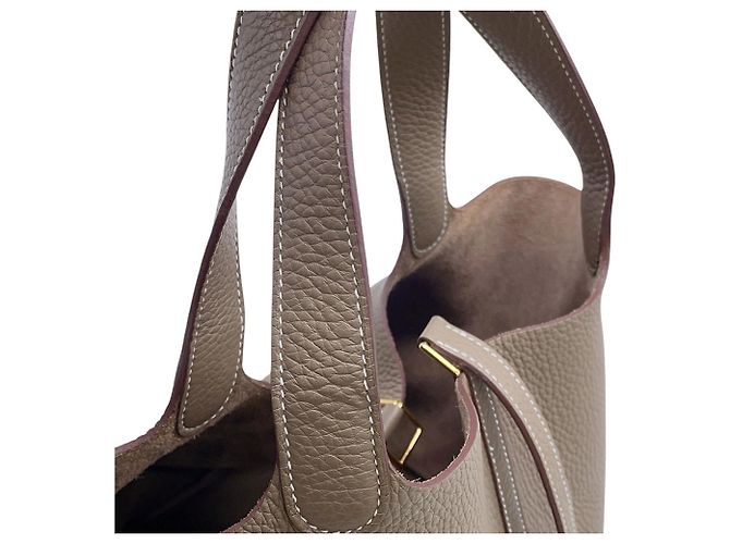 Hermès Bolso Hermes Picotin Lock MM en Etoupe Gray - vista 10