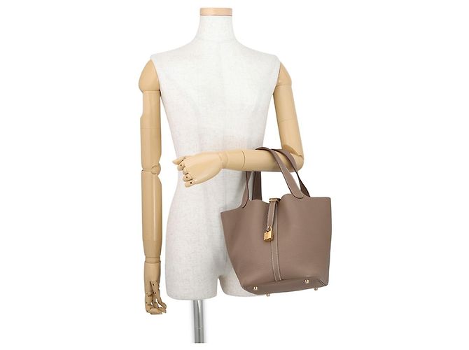 Hermès Bolso Hermes Picotin Lock MM en Etoupe Gray - vista 4