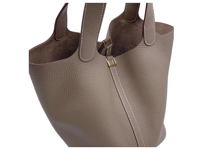 Hermès Bolso Hermes Picotin Lock MM en Etoupe Gray - vista 6