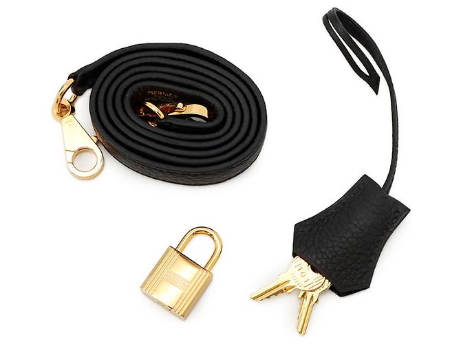 Hermès Borsa Hermes Kelly 25 in pelle Togo nera - vista 14