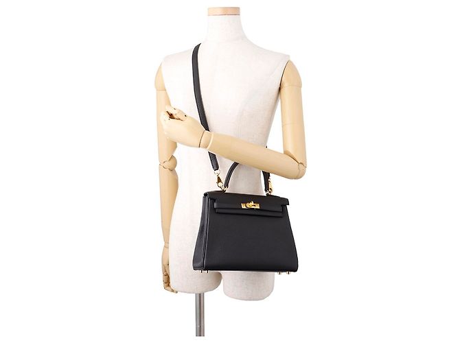 Hermès Borsa Hermes Kelly 25 in pelle Togo nera - vista 5