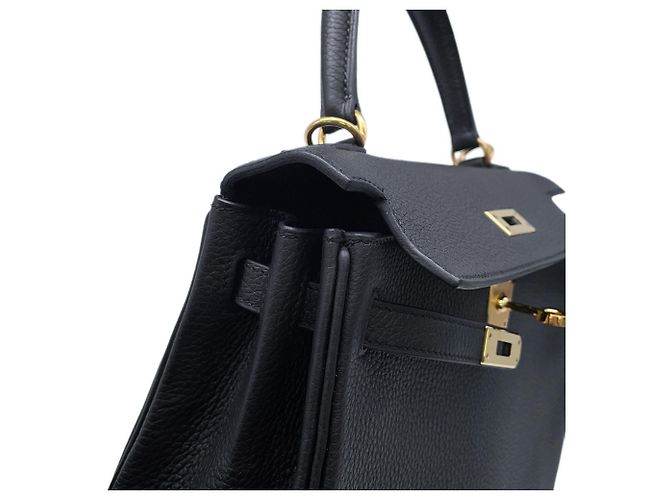 Hermès Borsa Hermes Kelly 25 in pelle Togo nera - vista 7