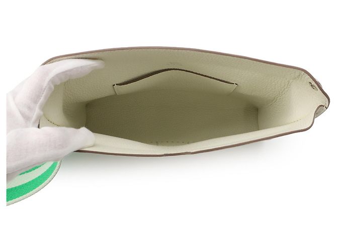 Hermès Borsa a tracolla Hermes Videpoche in pelle Togo Ivory - vista 5