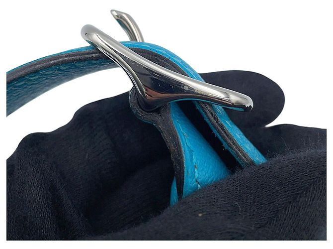 Hermès Borsa a tracolla Hermes Trim 35 in blu turchese - vista 13