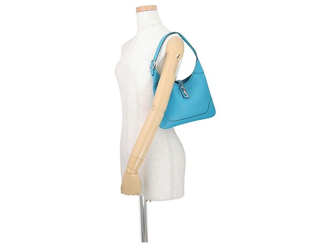 Hermès Borsa a tracolla Hermes Trim 35 in blu turchese - vista 4