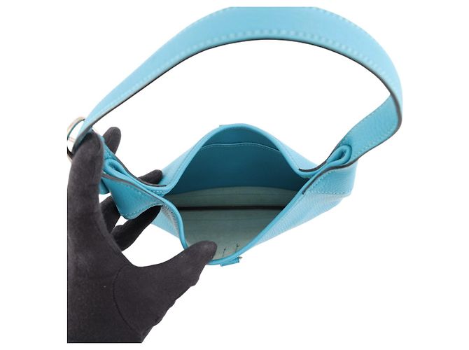 Hermès Borsa a tracolla Hermes Trim 35 in blu turchese - vista 5