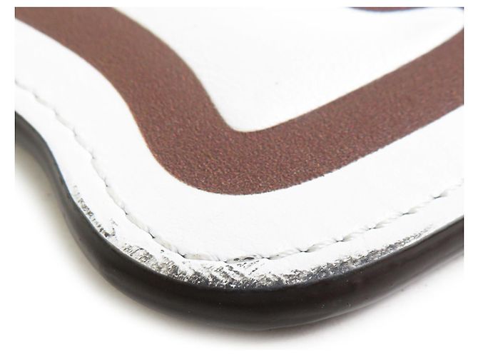 Portabiglietti Louis Vuitton in pelle marrone e bianca - vista 5