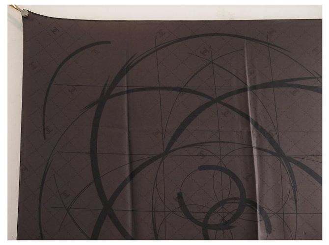 NUEVO PAÑUELO CHANEL TWILL DE SEDA CAMELIA LOGO CC CUADRADO 90 MARRÓN SILK SCARF - vista 2