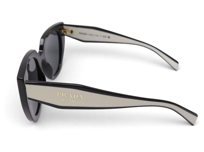 OCCHIALI DA SOLE PRADA SPR14W NUOVI BICOLORE NERO E BIANCO - vista 2