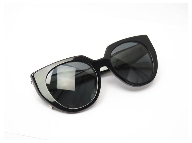 OCCHIALI DA SOLE PRADA SPR14W NUOVI BICOLORE NERO E BIANCO - vista 8